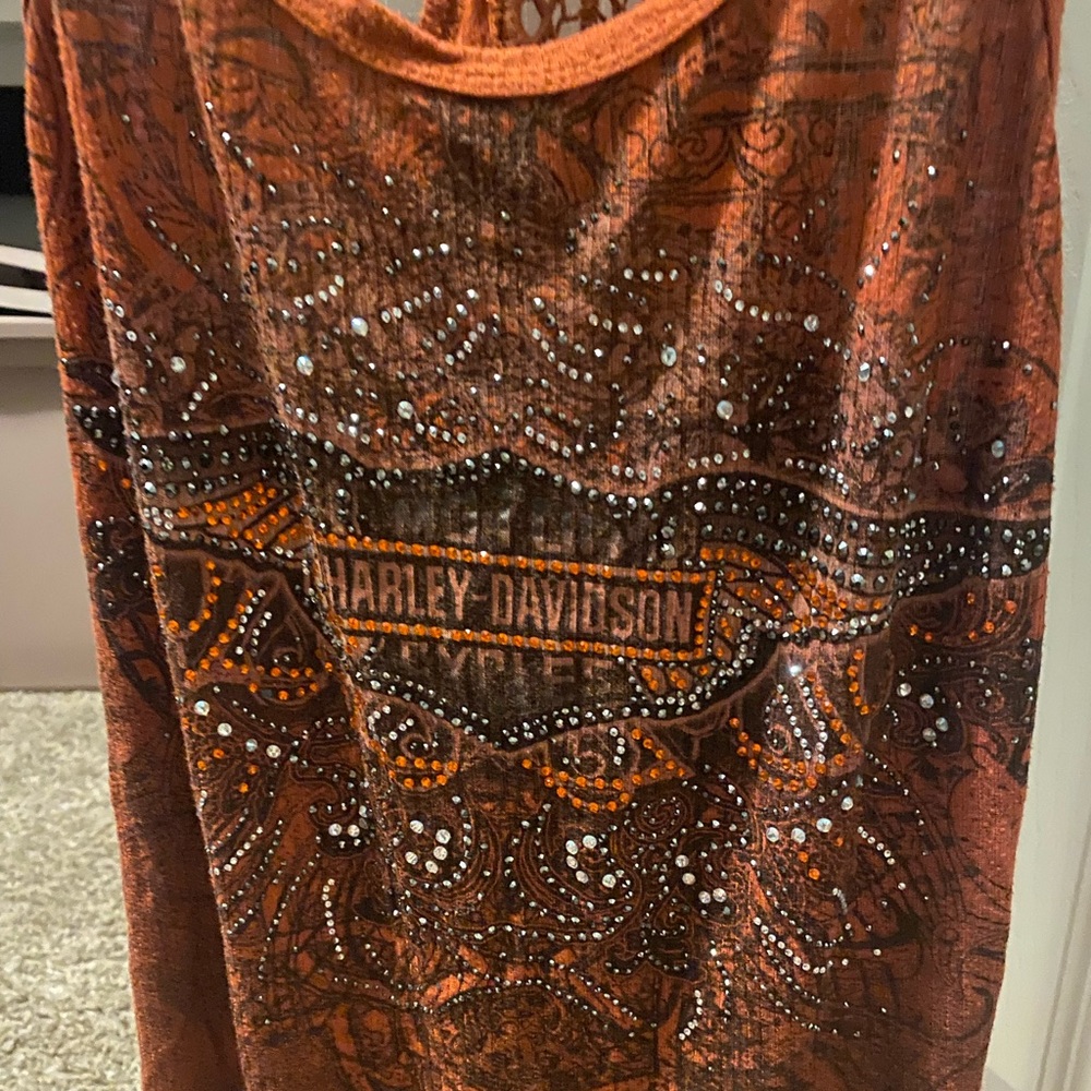 Orange tank lace back